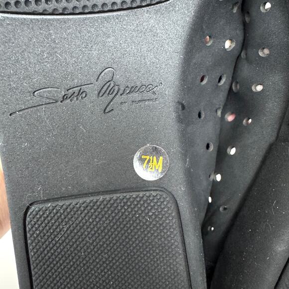 Sesto Meucci Womens Perforated Flat Shoes Size 7.5 Suede Leather Minimal Black - Picture 9 of 9
